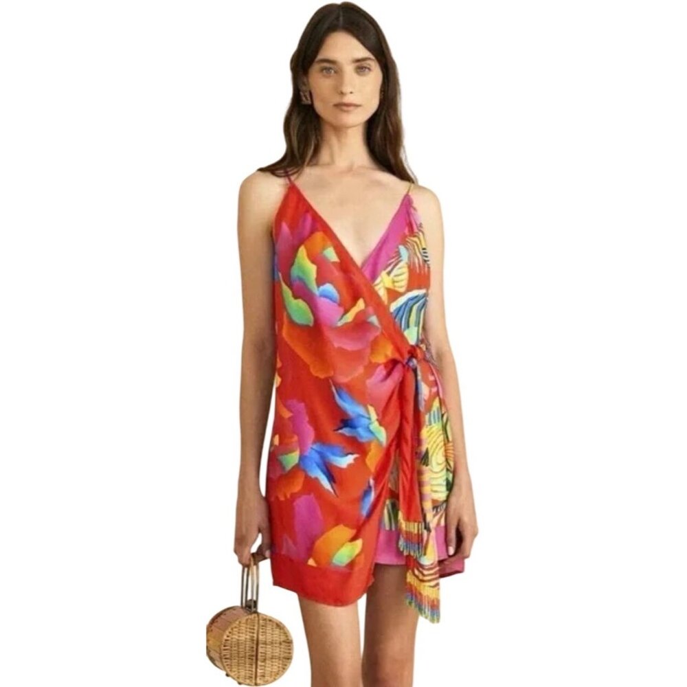 Farm Rio Mixed Ombre Chita Scarf Mini Dress XXS New With Tags